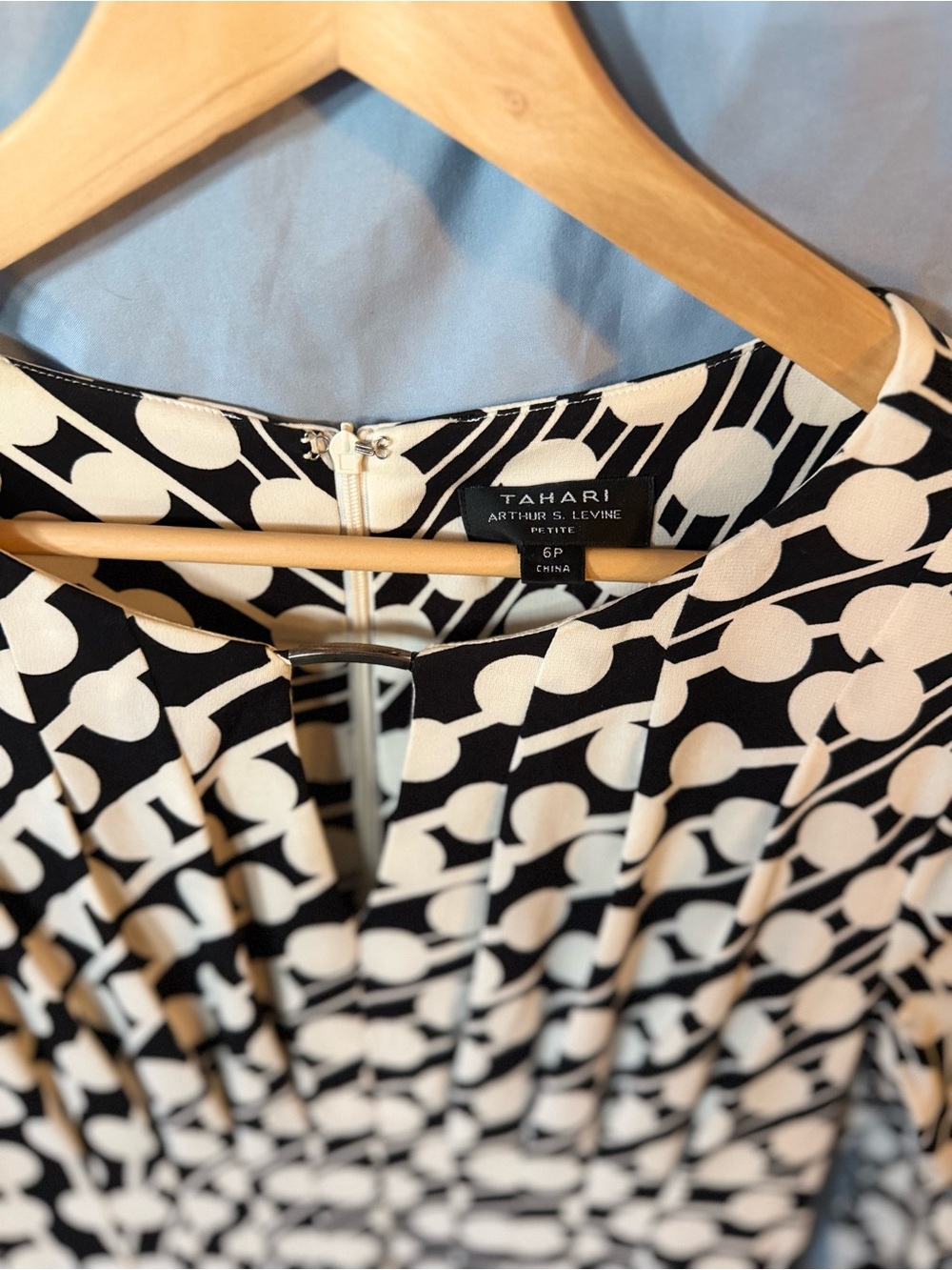 Tahari Arthur S. Levine Black and White Midi Dress
